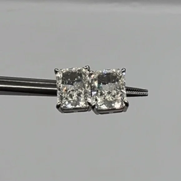 4ct Radiant Cut Earrings - Picture 9 of 12